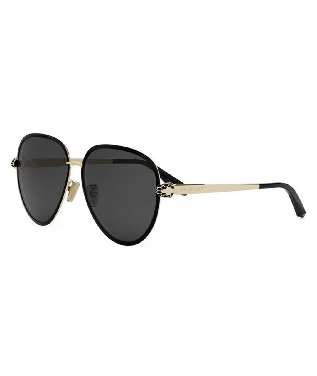 BVLGARI Черные металлические солнцезащитные очки, фото 1