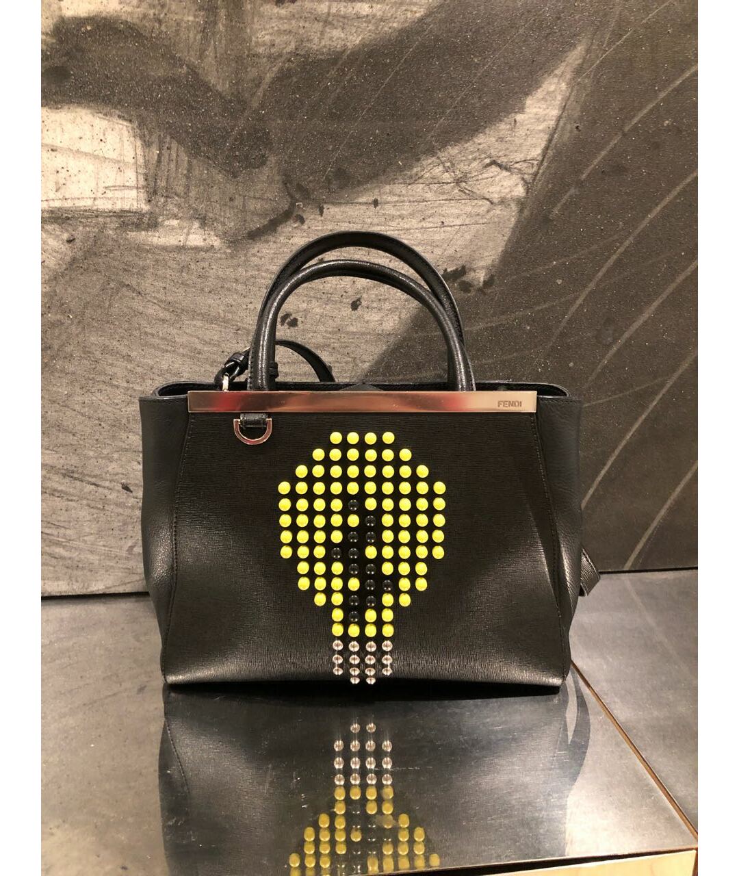 FENDI Черная кожаная сумка тоут, фото 2