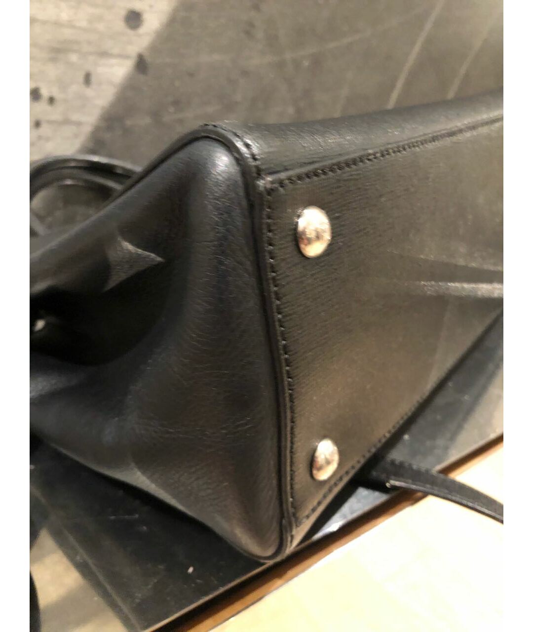 FENDI Черная кожаная сумка тоут, фото 5