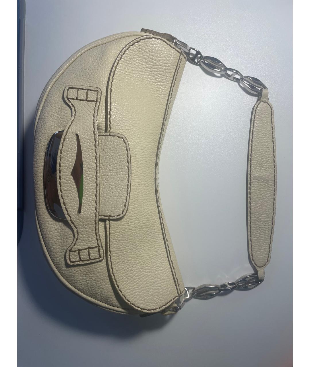 TOD'S Бежевая кожаная сумка с короткими ручками, фото 6