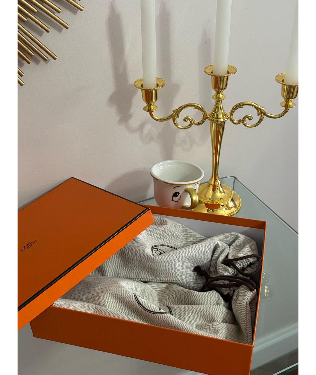 HERMES Коричневые кожаные шлепанцы, фото 5