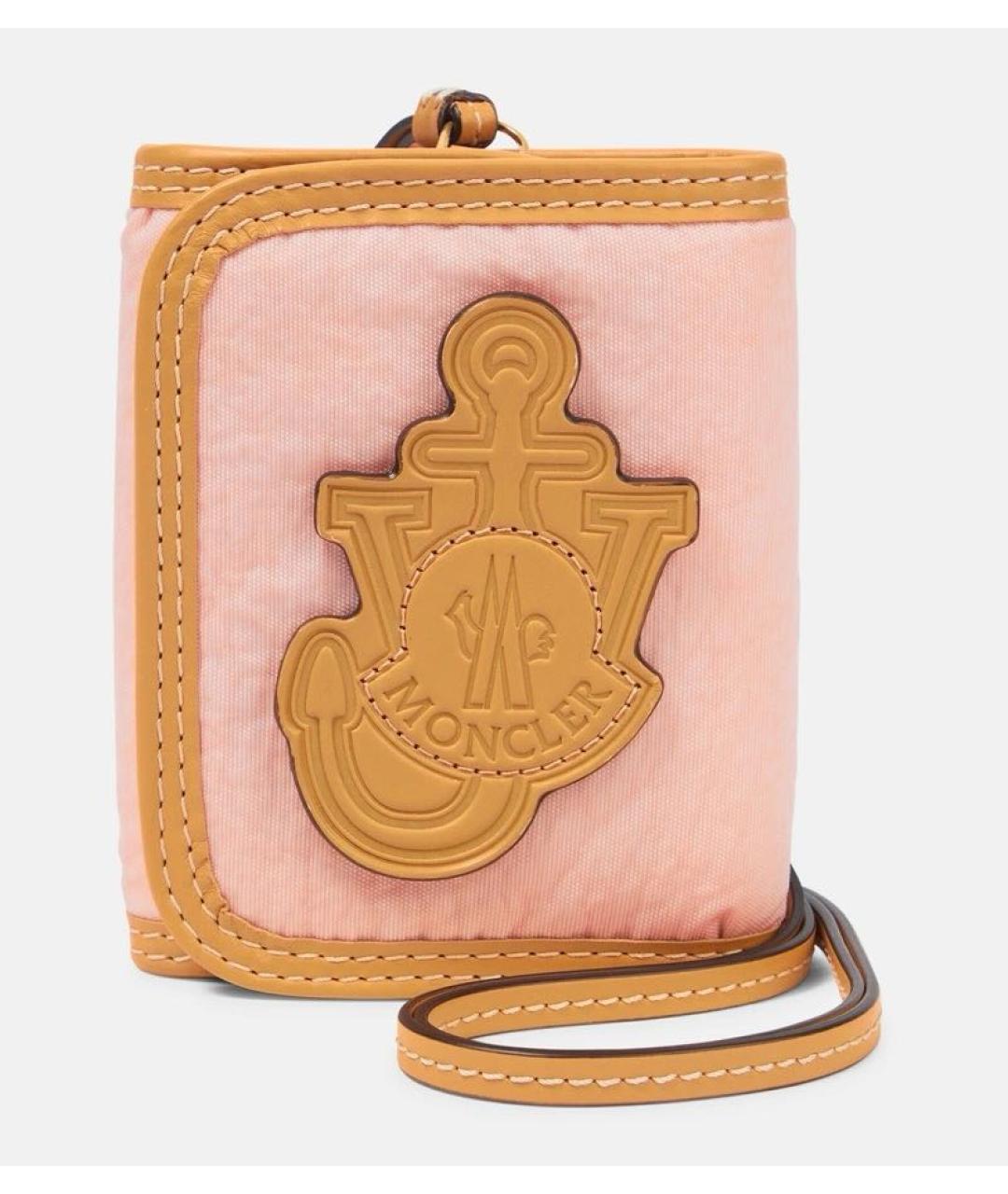 MONCLER Коралловый кожаный кошелек, фото 4