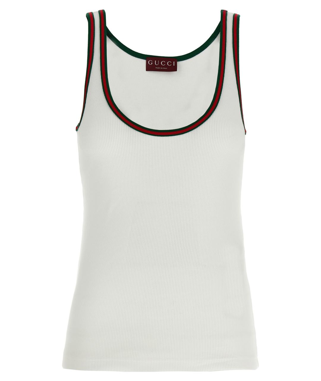 GUCCI Белая хлопковая майка, фото 1