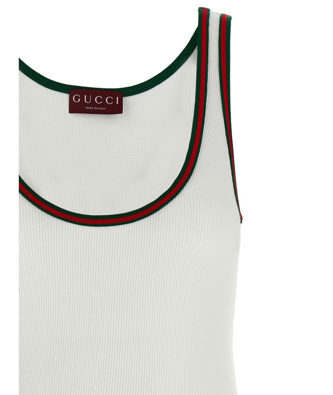 GUCCI Белая хлопковая майка, фото 3