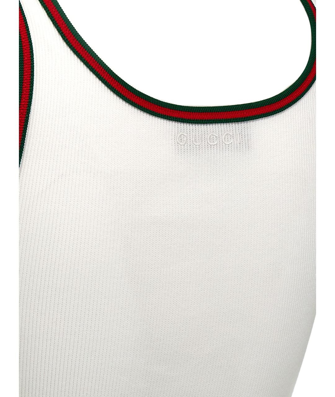 GUCCI Белая хлопковая майка, фото 4