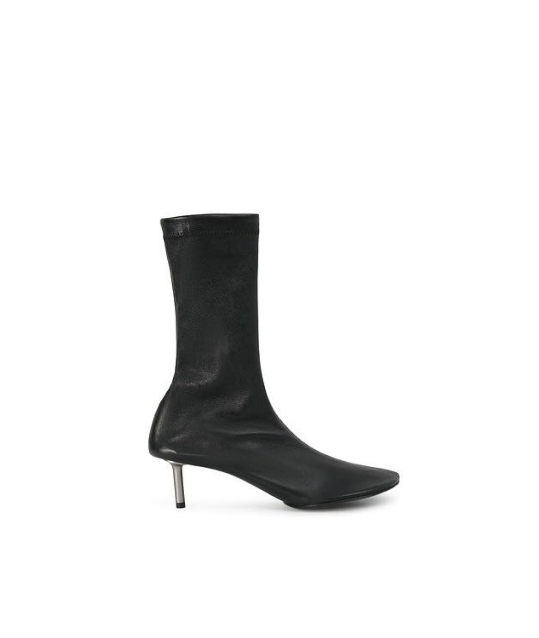 JIL SANDER Черные кожаные ботильоны, фото 1