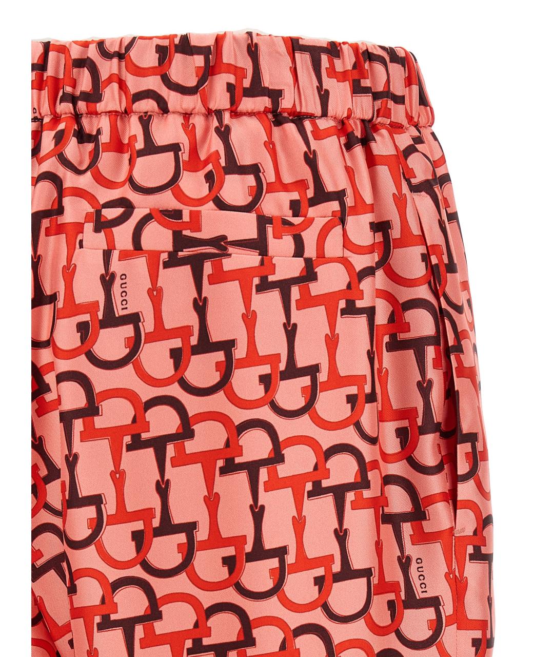 GUCCI Мульти шелковые прямые брюки, фото 4
