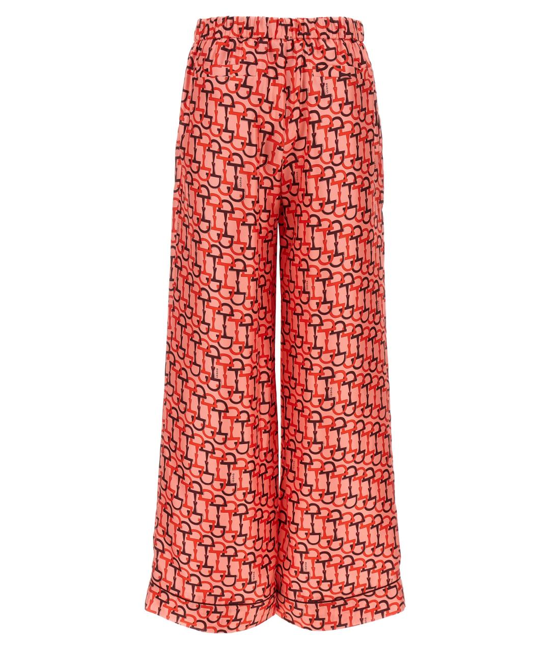 GUCCI Мульти шелковые прямые брюки, фото 2
