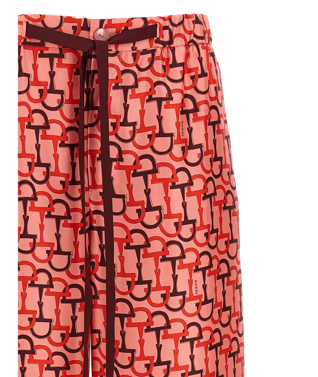 GUCCI Мульти шелковые прямые брюки, фото 3