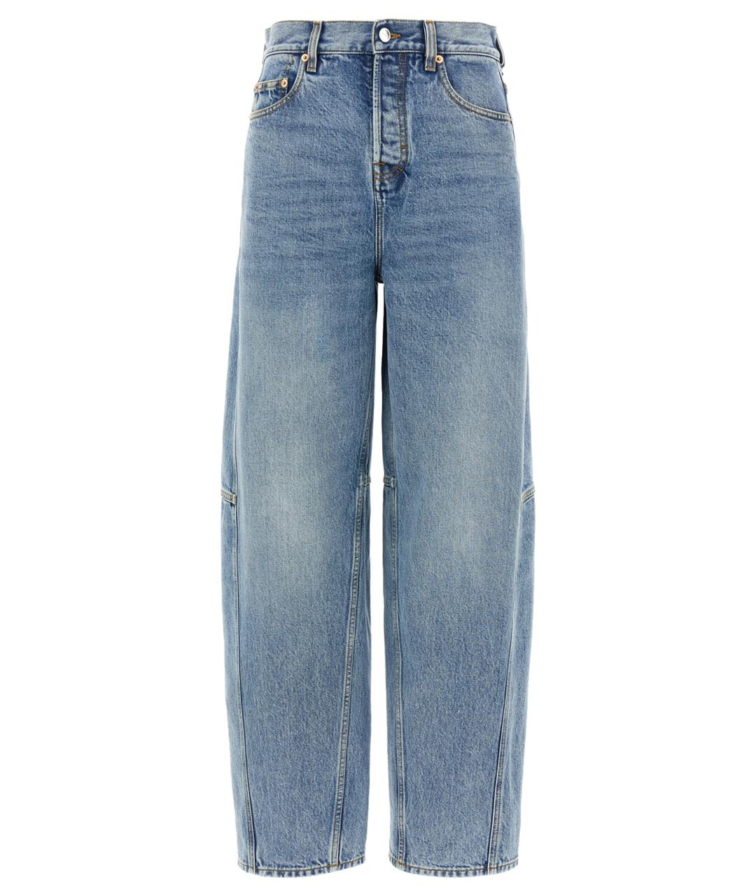 GUCCI Голубые хлопковые прямые джинсы, фото 1
