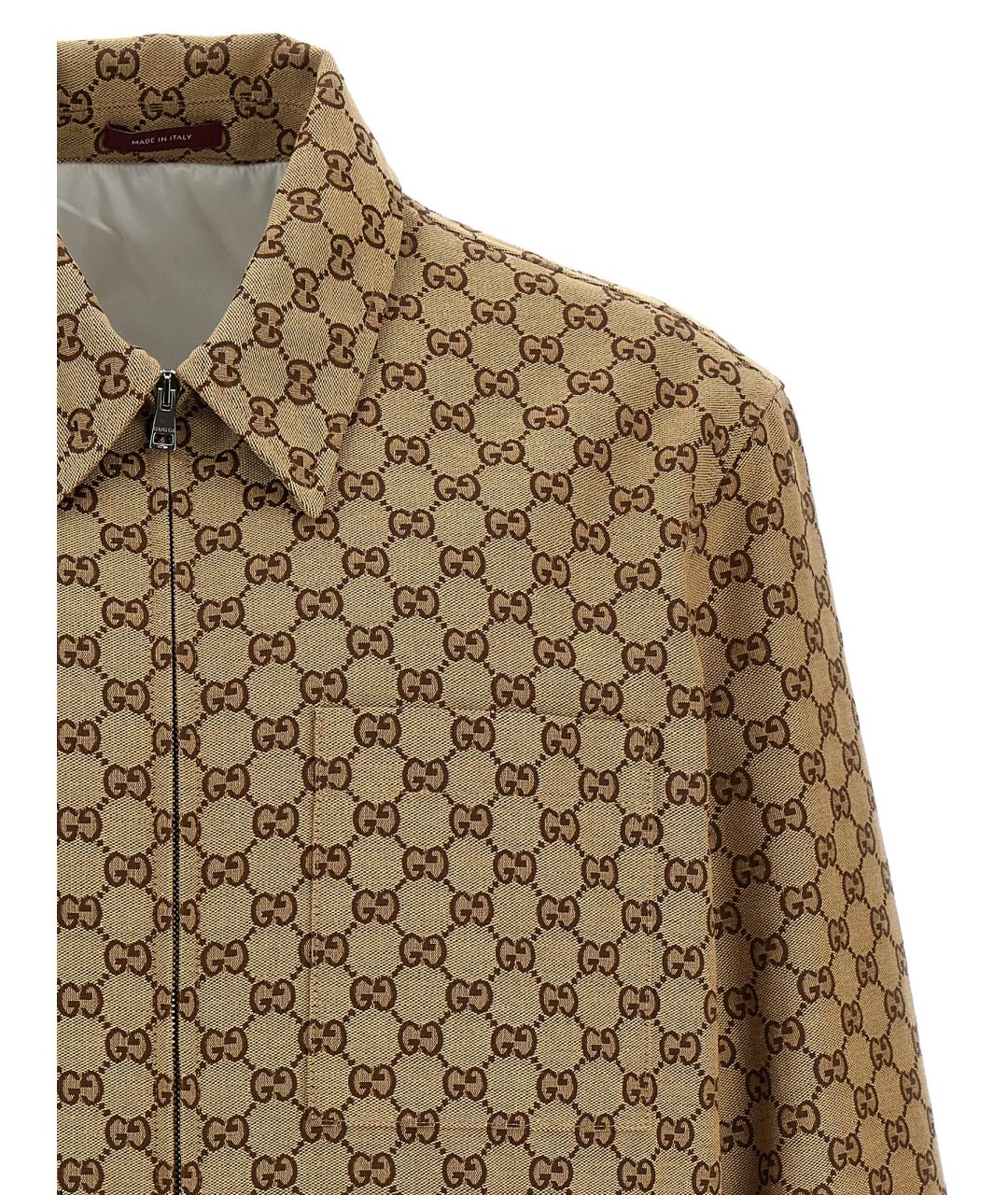 GUCCI Бежевая хлопковая куртка, фото 3