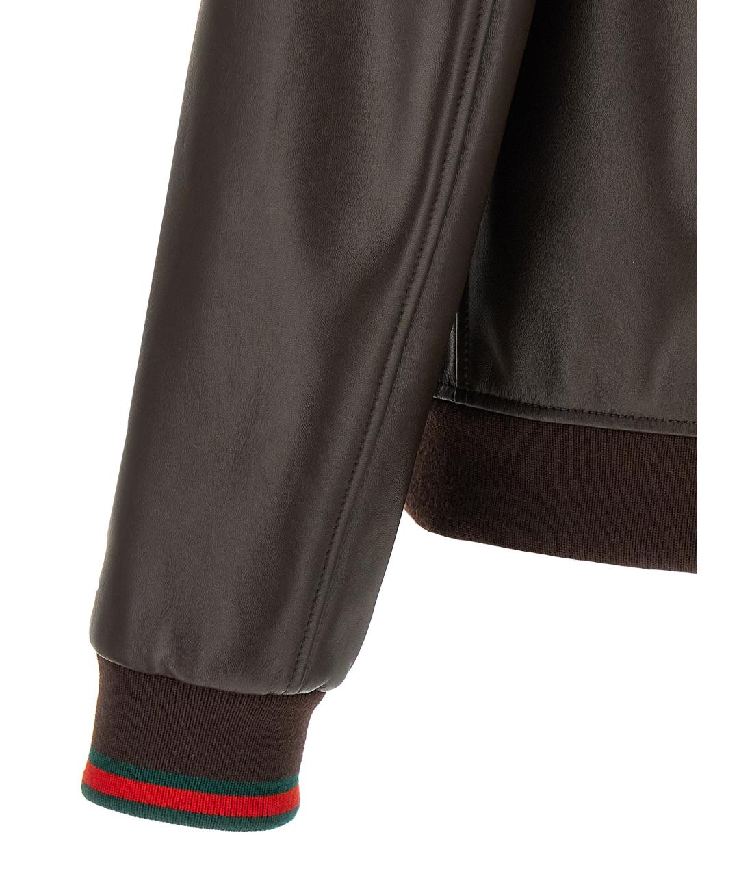 GUCCI Коричневая кожаная куртка, фото 4