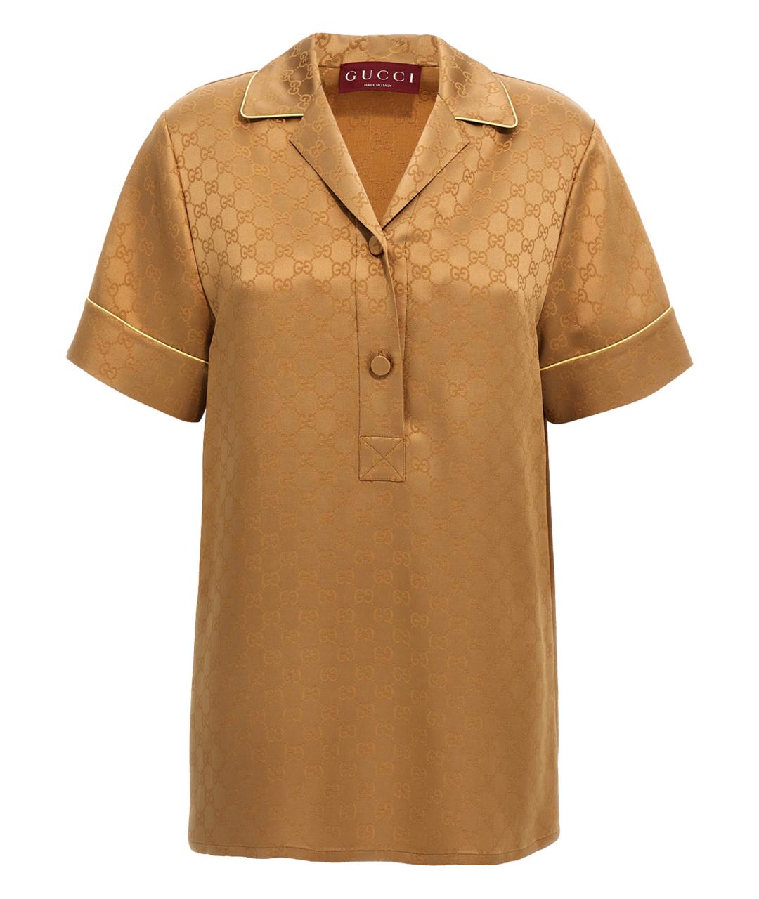 GUCCI Бежевая вискозная блузы, фото 1
