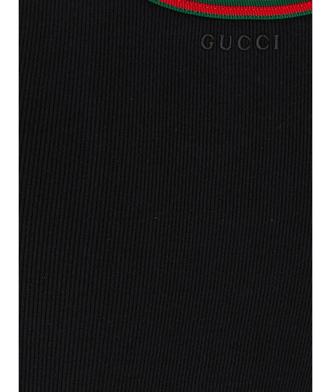GUCCI Черная хлопковая майка, фото 4
