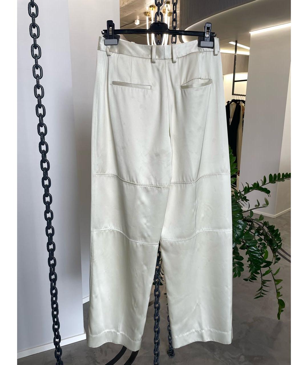 JIL SANDER Бежевые вискозные брюки широкие, фото 3