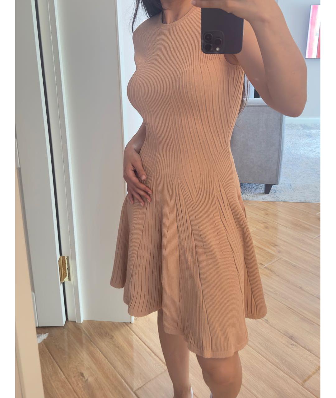 ALEXANDER MCQUEEN Коралловое вискозное коктейльное платье, фото 9
