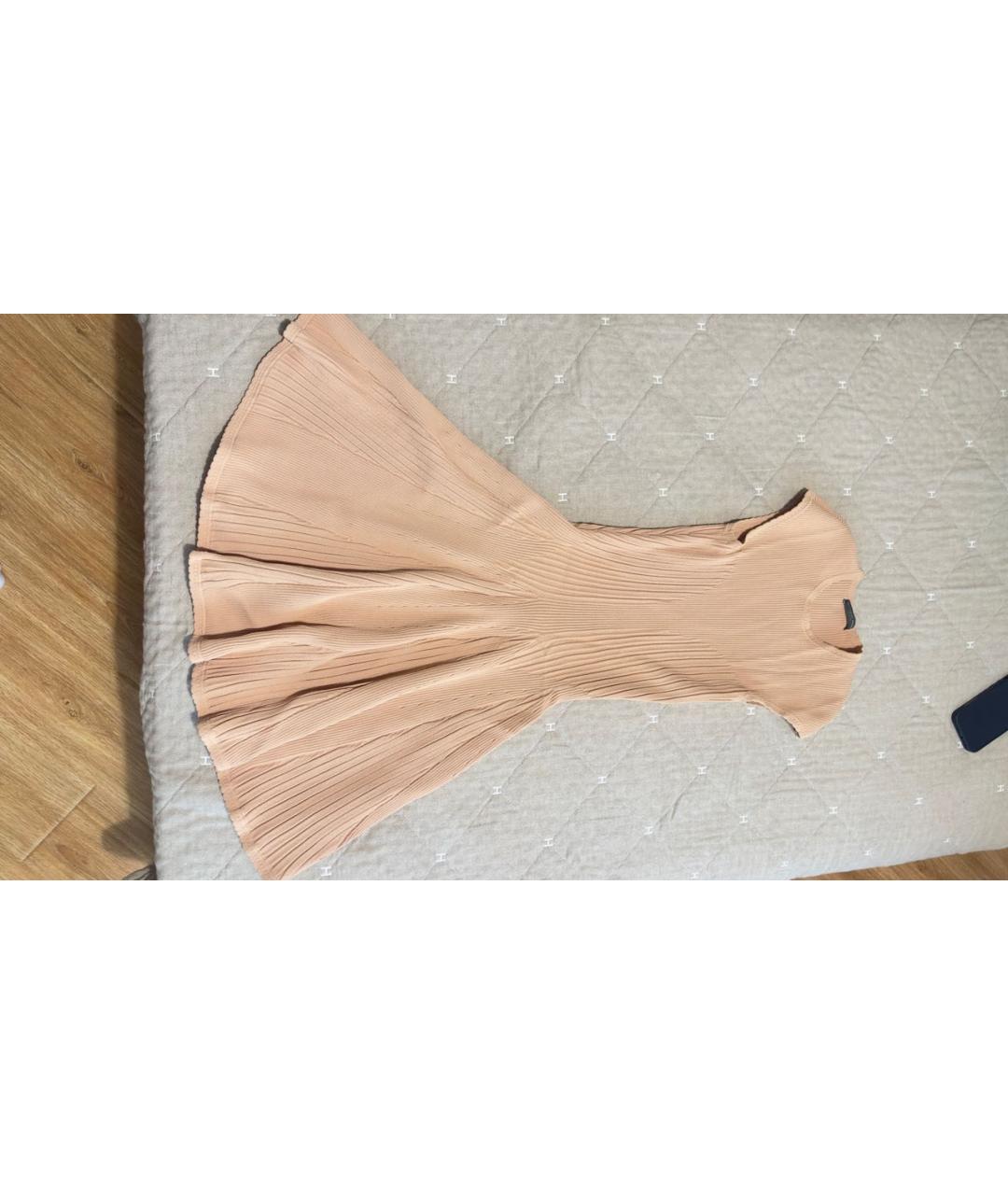 ALEXANDER MCQUEEN Коралловое вискозное коктейльное платье, фото 7