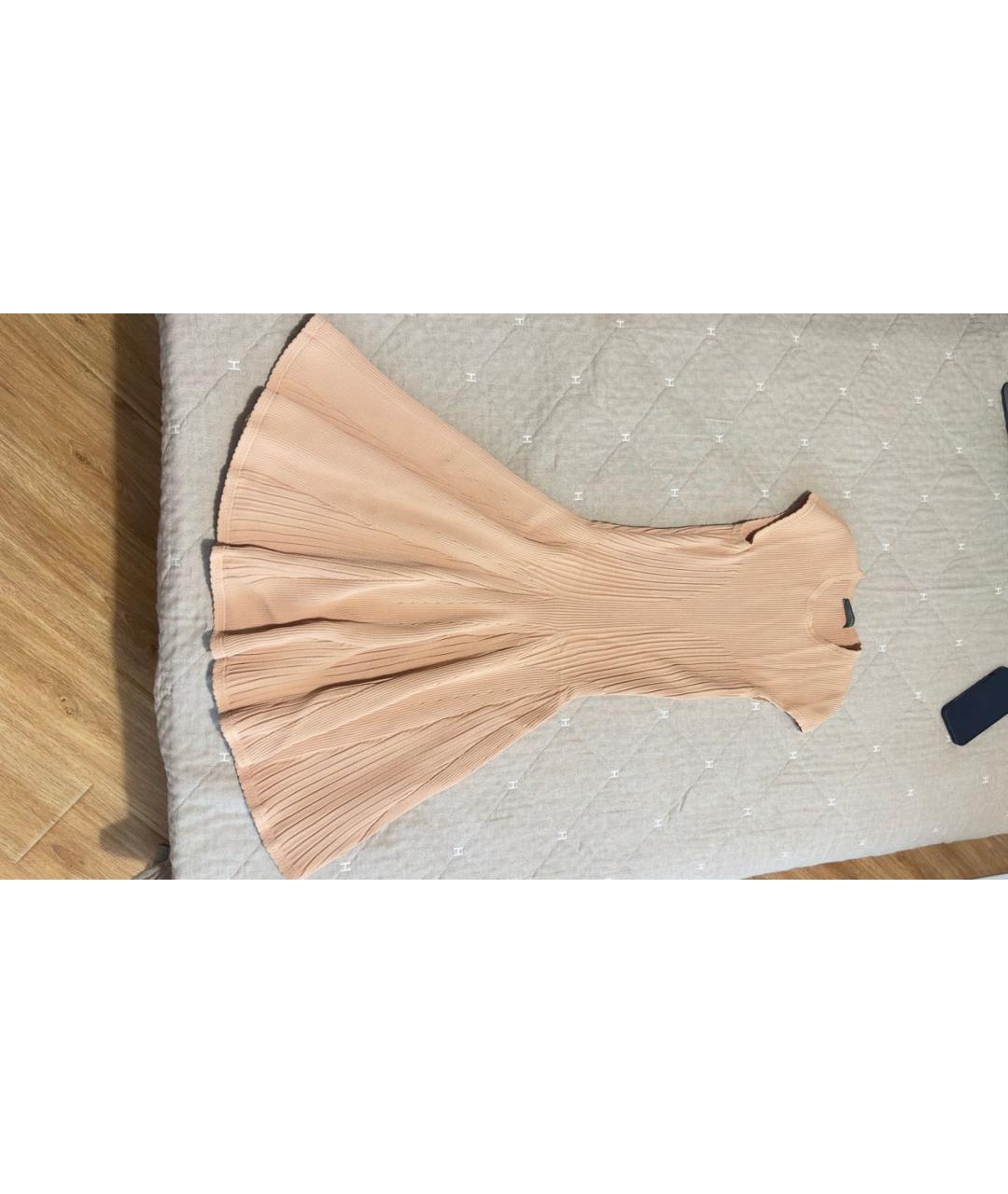 ALEXANDER MCQUEEN Коралловое вискозное коктейльное платье, фото 6