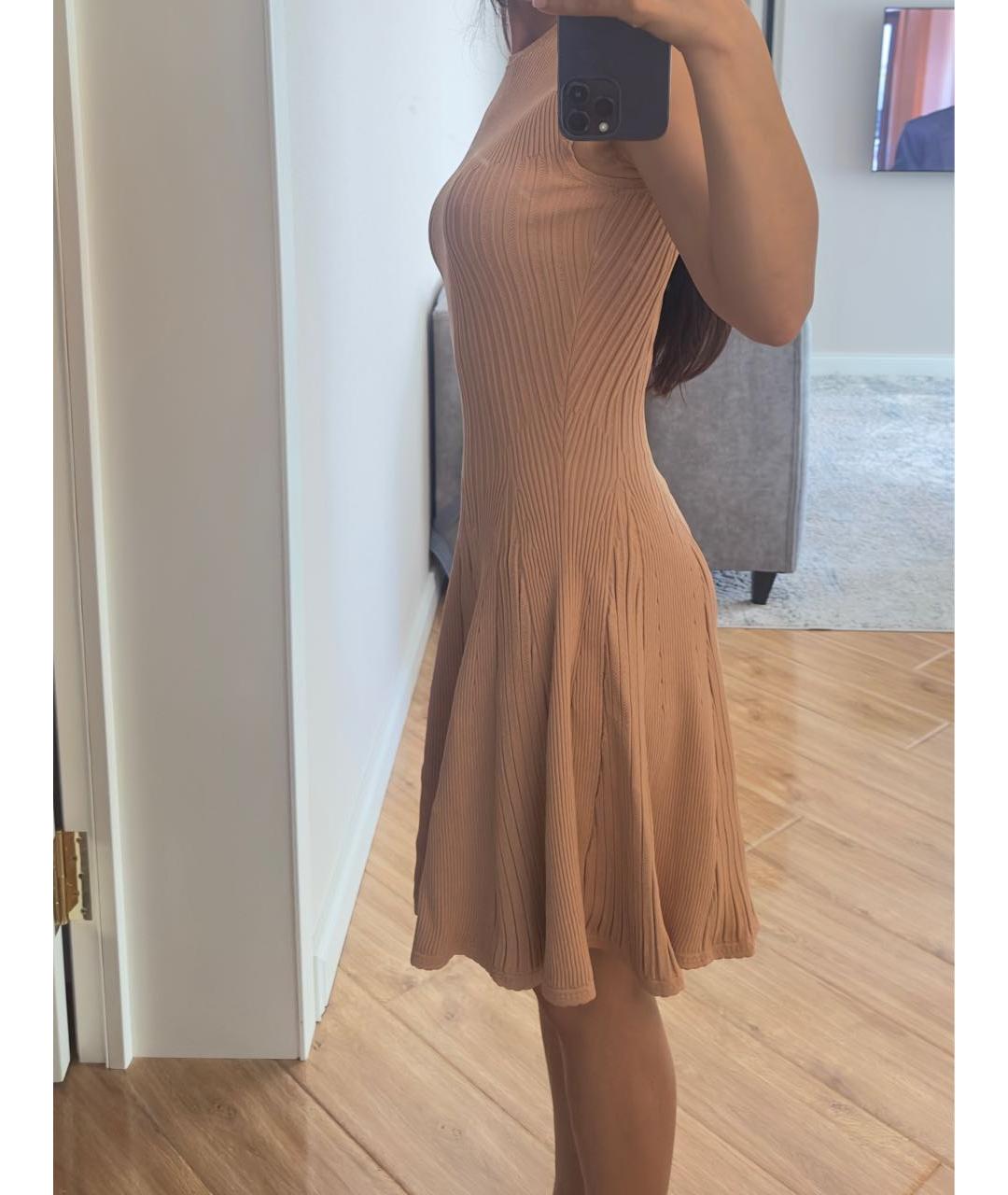 ALEXANDER MCQUEEN Коралловое вискозное коктейльное платье, фото 2