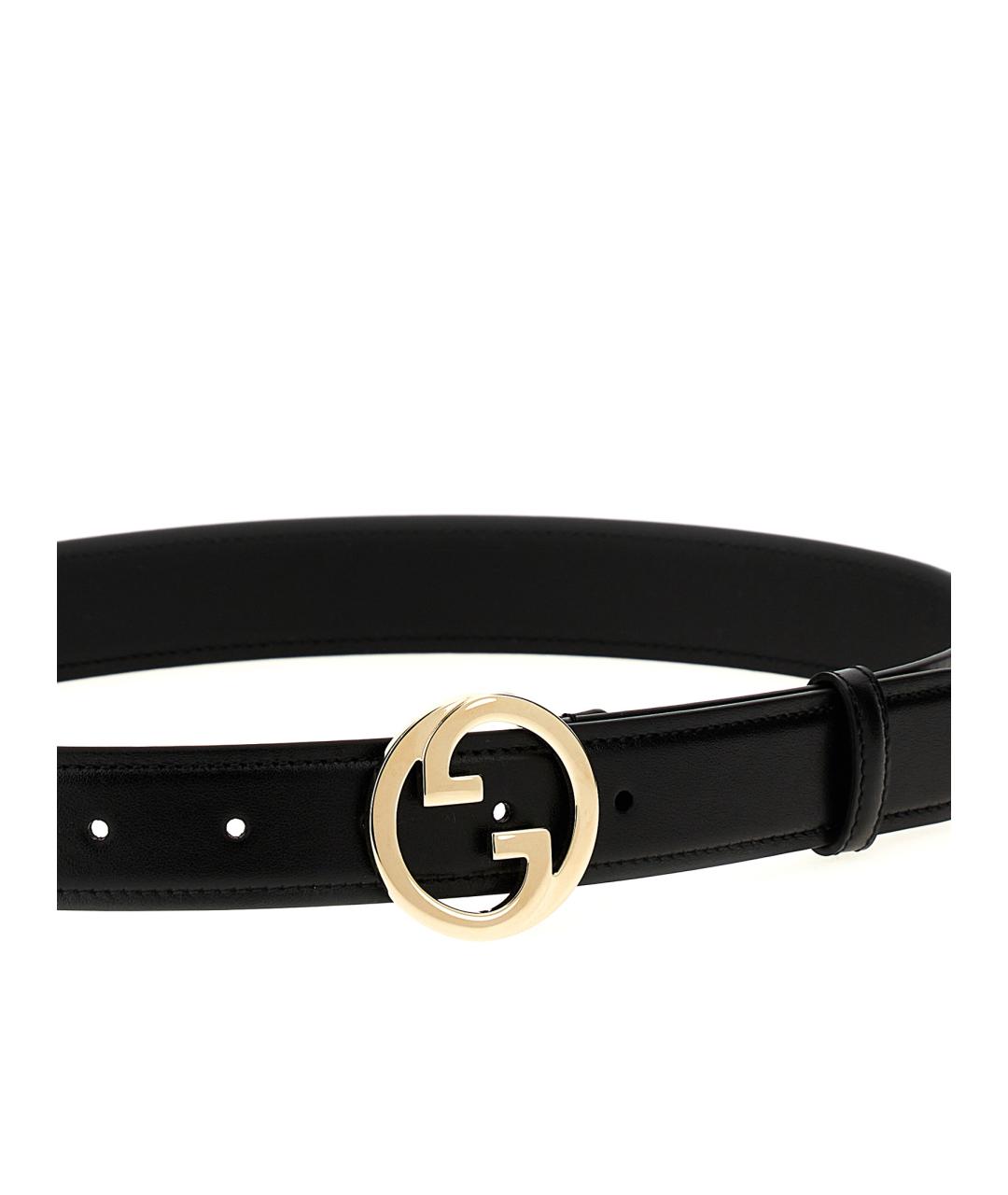 GUCCI Черный кожаный ремень, фото 3