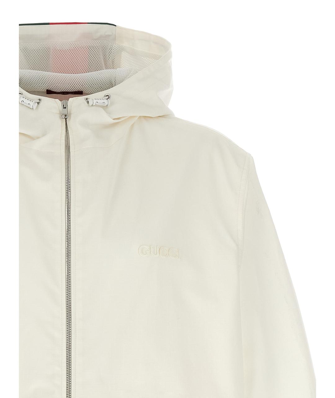 GUCCI Белая хлопковая куртка, фото 3