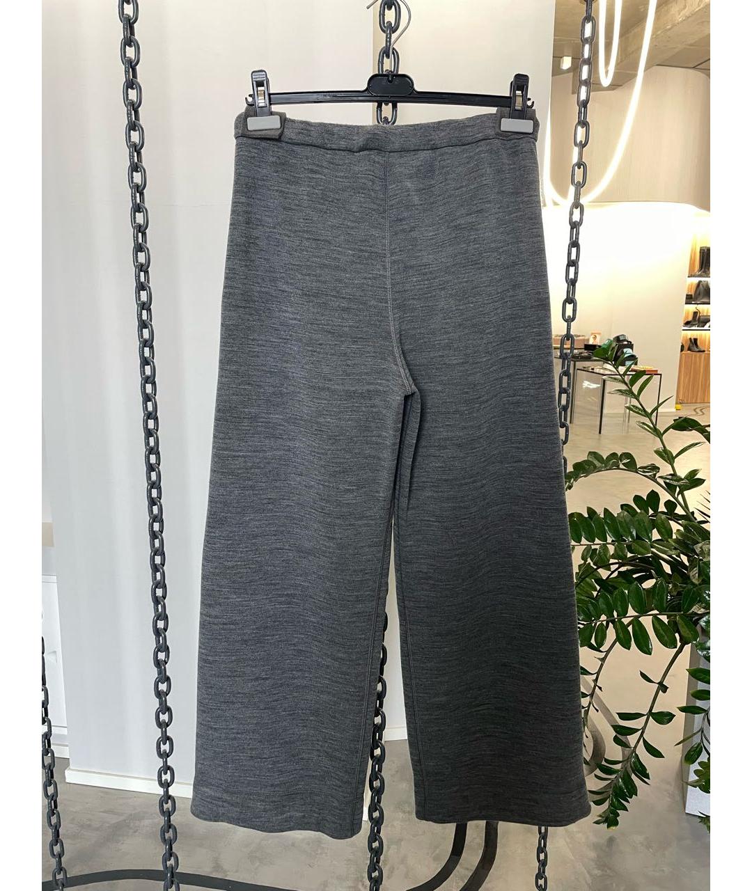 JIL SANDER Серые шерстяные брюки широкие, фото 2