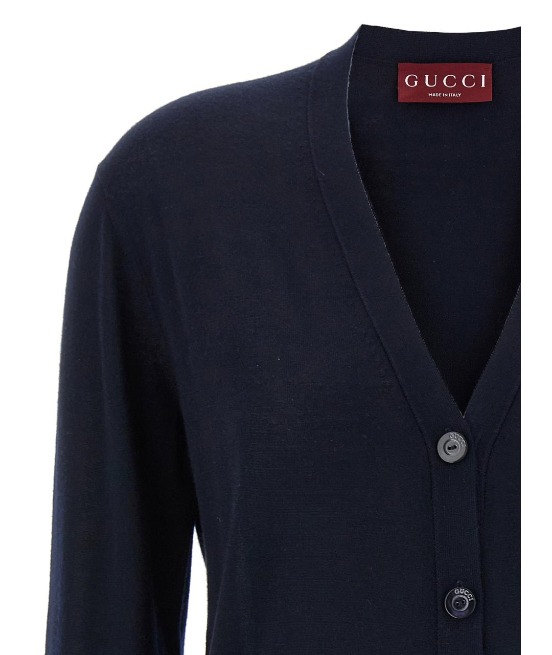 GUCCI Синий кашемировый кардиган, фото 3