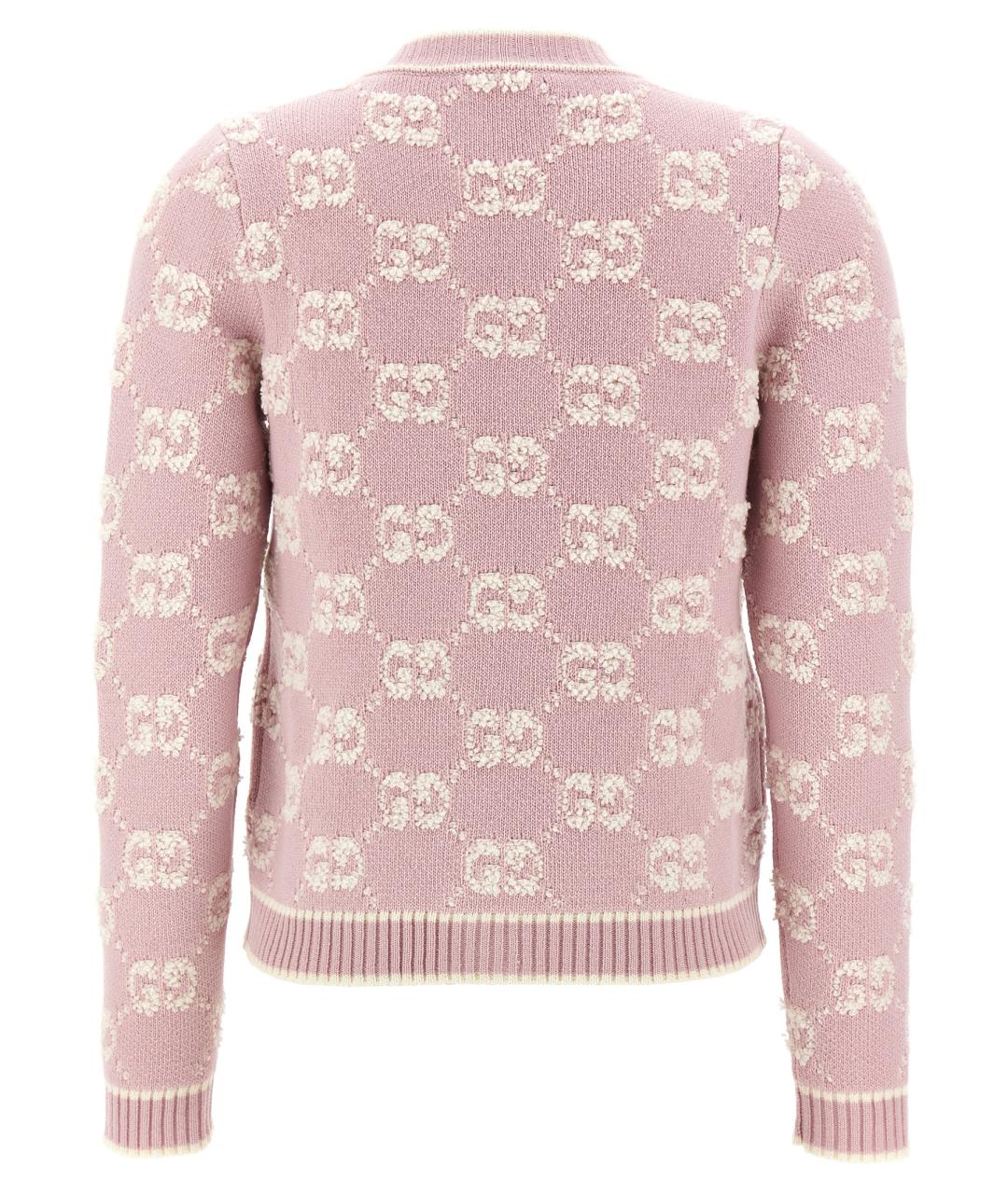 GUCCI Розовый шерстяной кардиган, фото 2