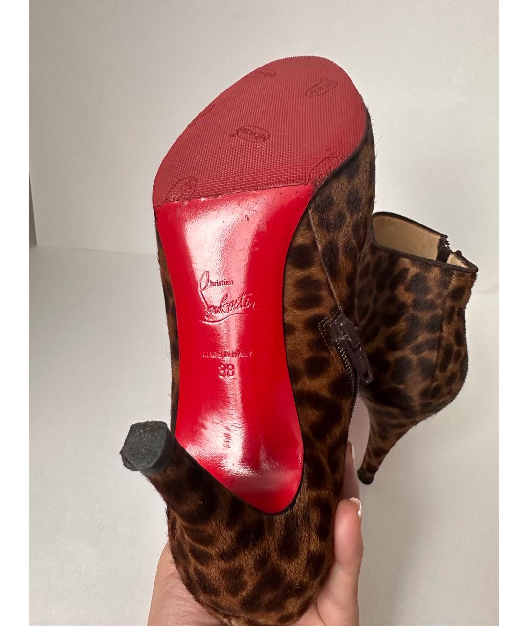CHRISTIAN LOUBOUTIN Коричневые ботильоны, фото 5