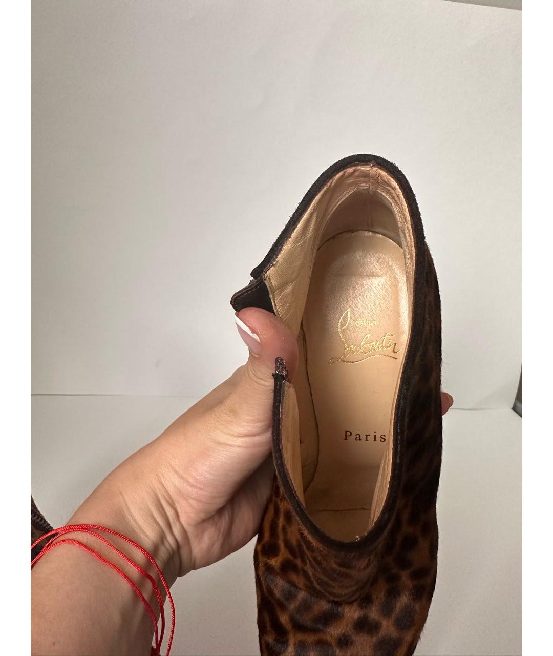 CHRISTIAN LOUBOUTIN Коричневые ботильоны, фото 3
