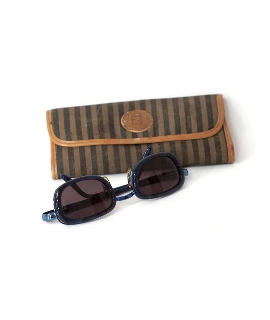 FENDI Темно-синие пластиковые солнцезащитные очки, фото 5