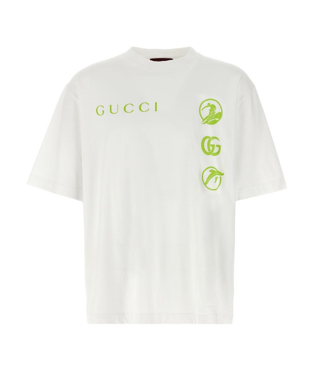 GUCCI Белая хлопковая футболка, фото 1