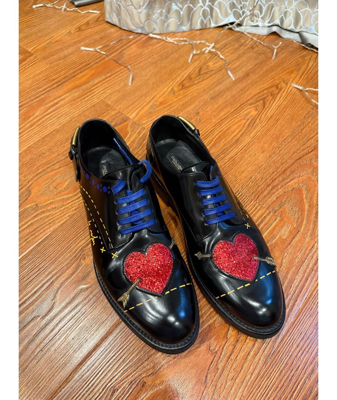 DOLCE&GABBANA Черные брогги и оксфорды из лакированной кожи, фото 3