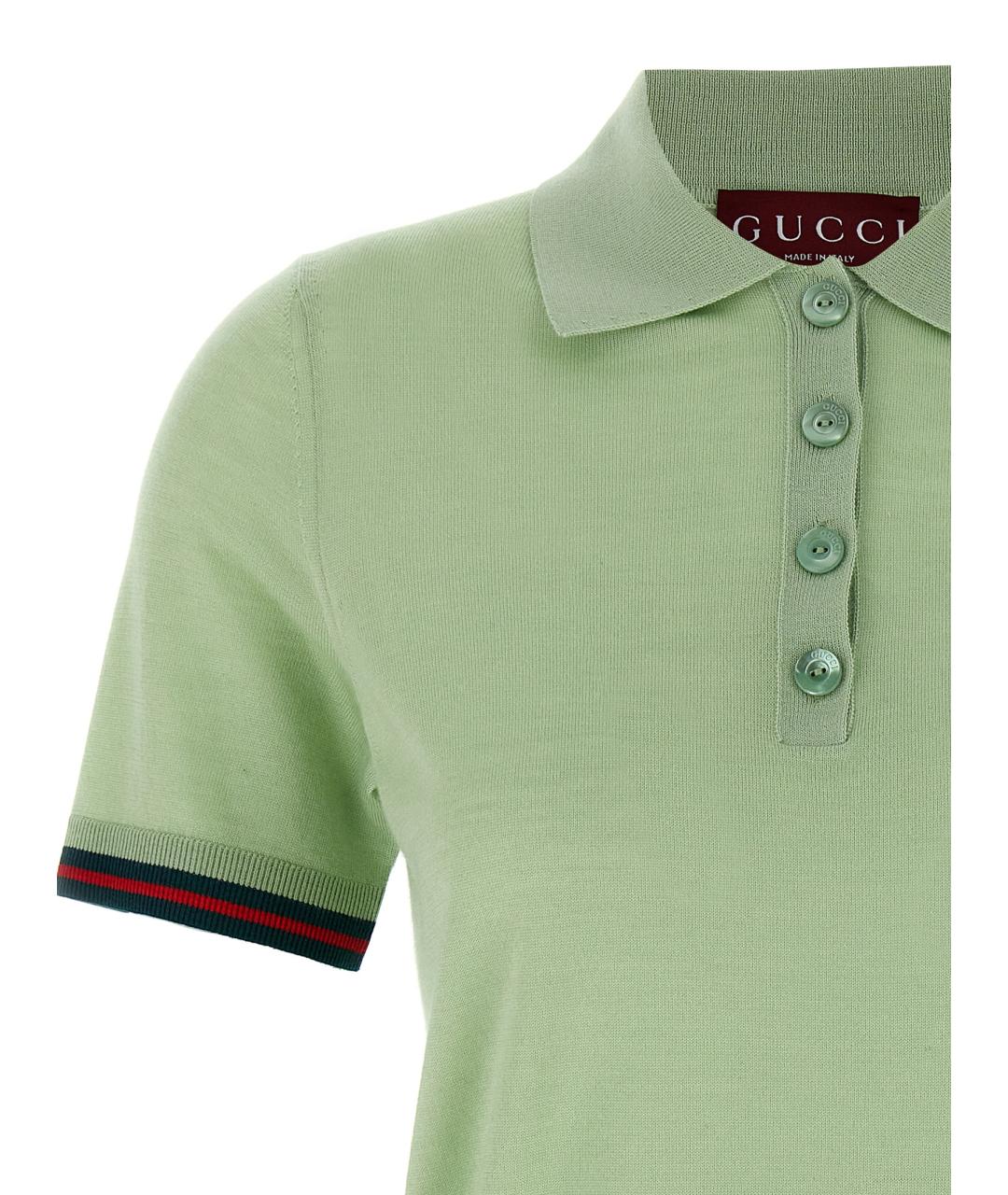 GUCCI Зеленая вискозная футболка, фото 3