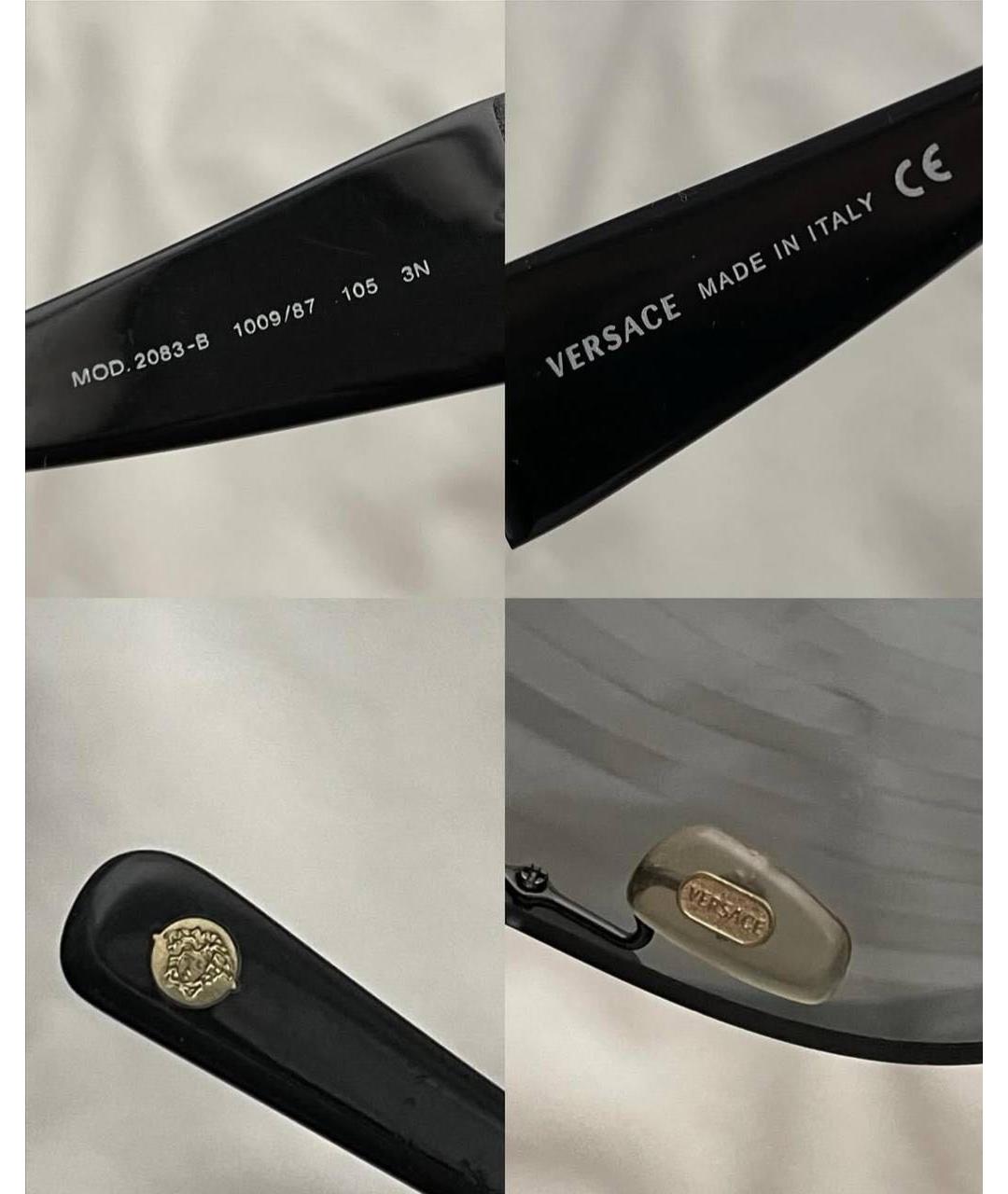 VERSACE Черные пластиковые солнцезащитные очки, фото 3
