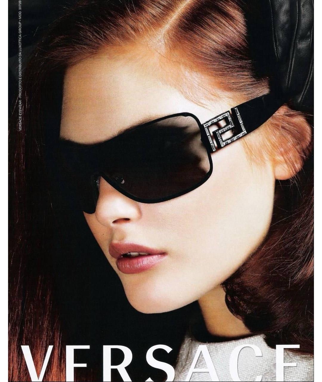 VERSACE Черные пластиковые солнцезащитные очки, фото 2