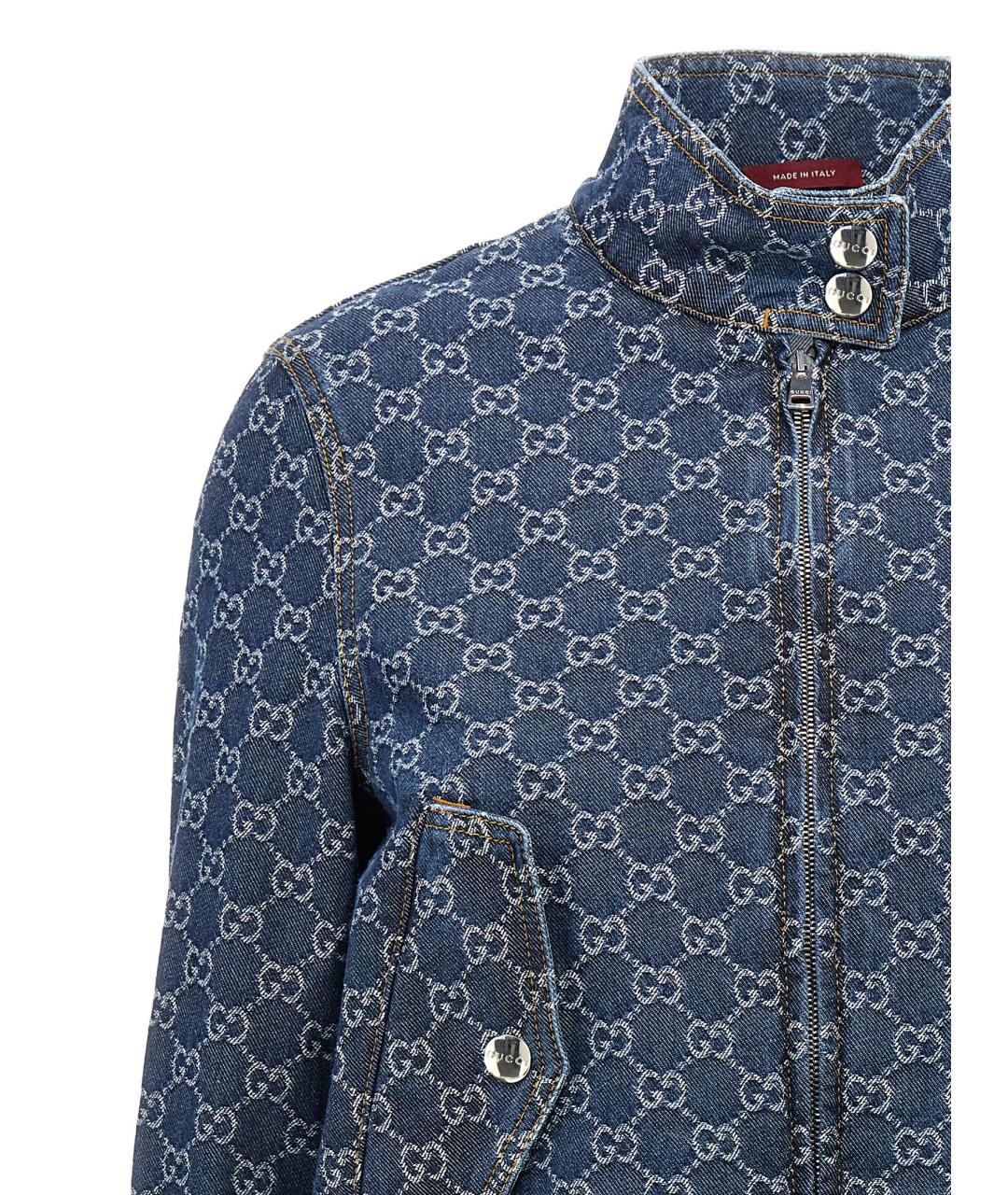 GUCCI Синяя хлопковая куртка, фото 3