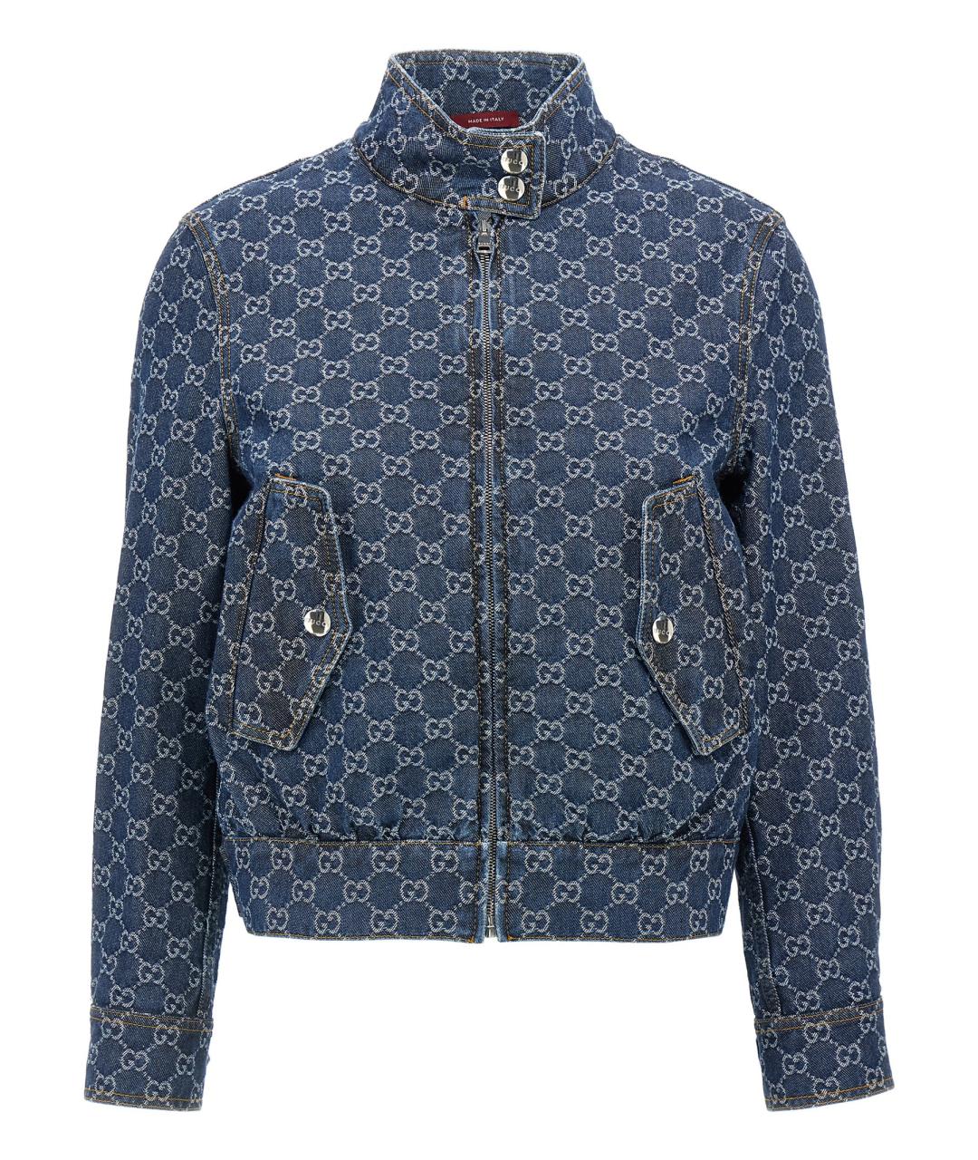 GUCCI Синяя хлопковая куртка, фото 1