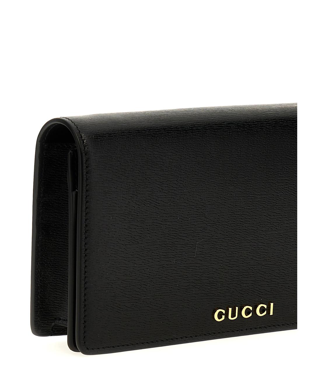 GUCCI Черный кожаный кошелек, фото 3