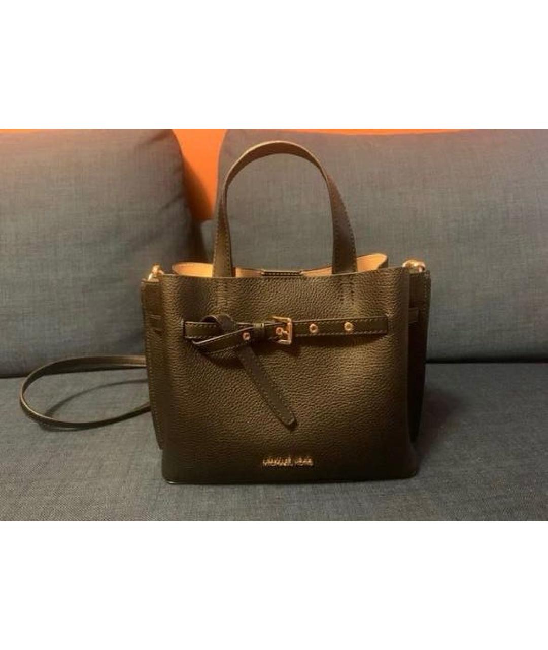 MICHAEL MICHAEL KORS Черная кожаная сумка тоут, фото 4