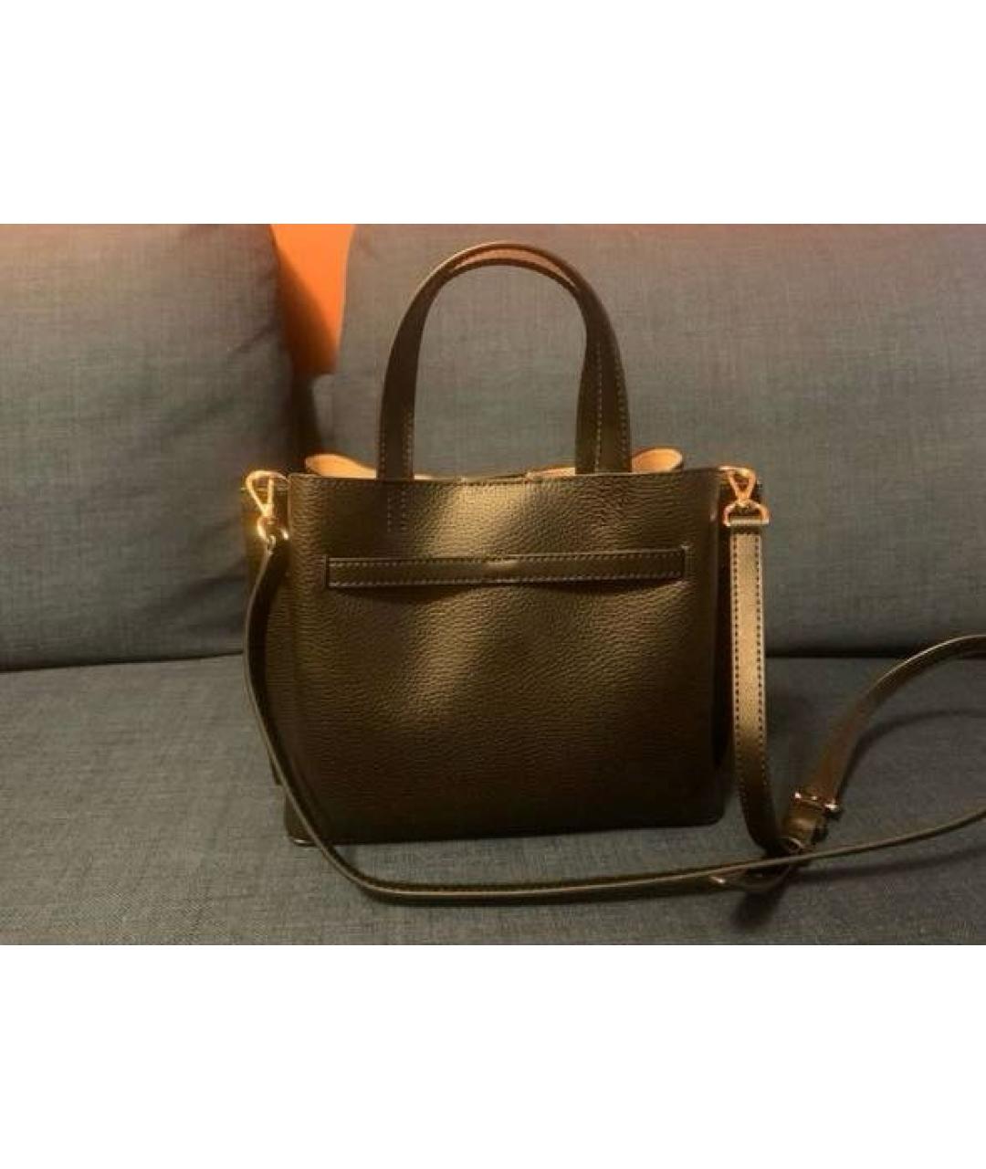 MICHAEL MICHAEL KORS Черная кожаная сумка тоут, фото 2