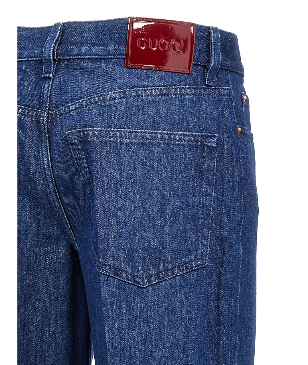 GUCCI Синие хлопковые прямые джинсы, фото 4