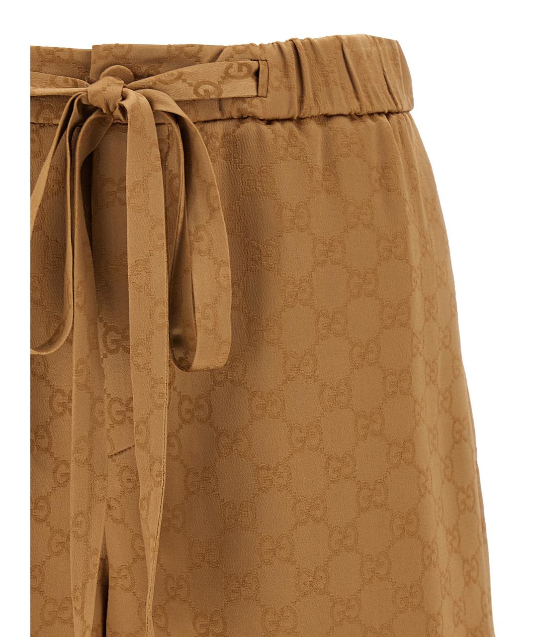 GUCCI Коричневые вискозные шорты, фото 3