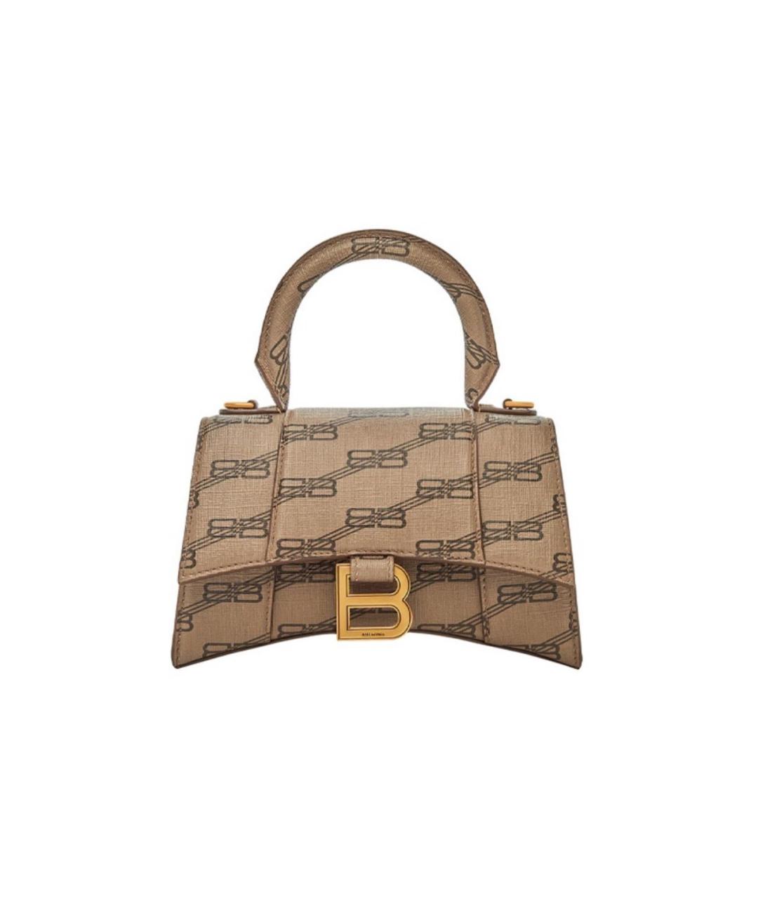 BALENCIAGA Коричневая кожаная сумка с короткими ручками, фото 1
