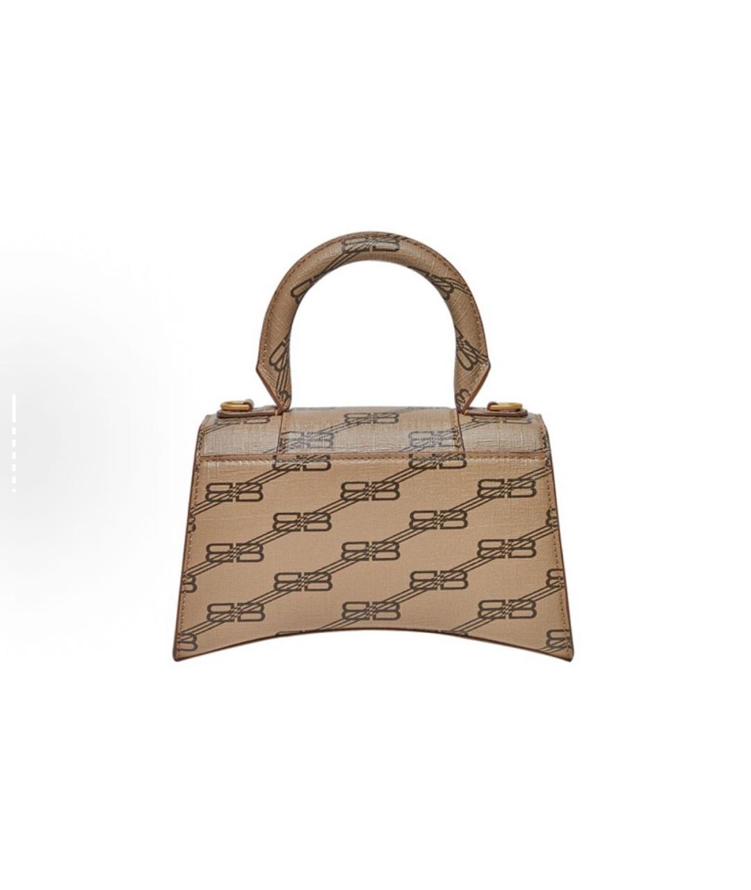 BALENCIAGA Коричневая кожаная сумка с короткими ручками, фото 4
