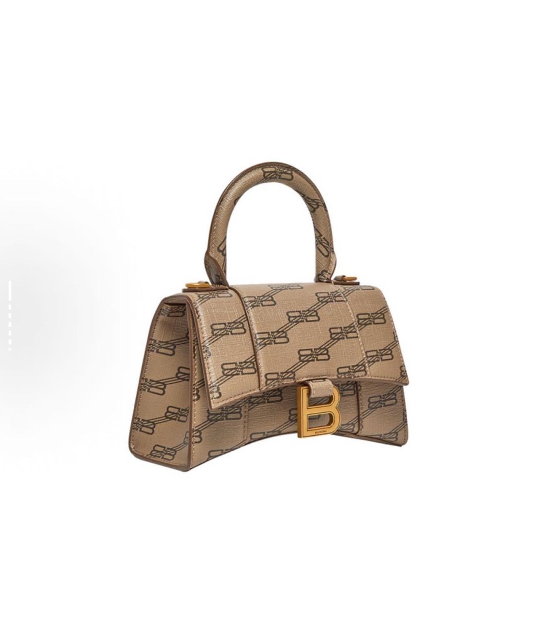 BALENCIAGA Коричневая кожаная сумка с короткими ручками, фото 2