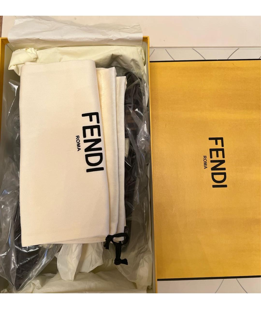 FENDI Коричневые шлепанцы, фото 7