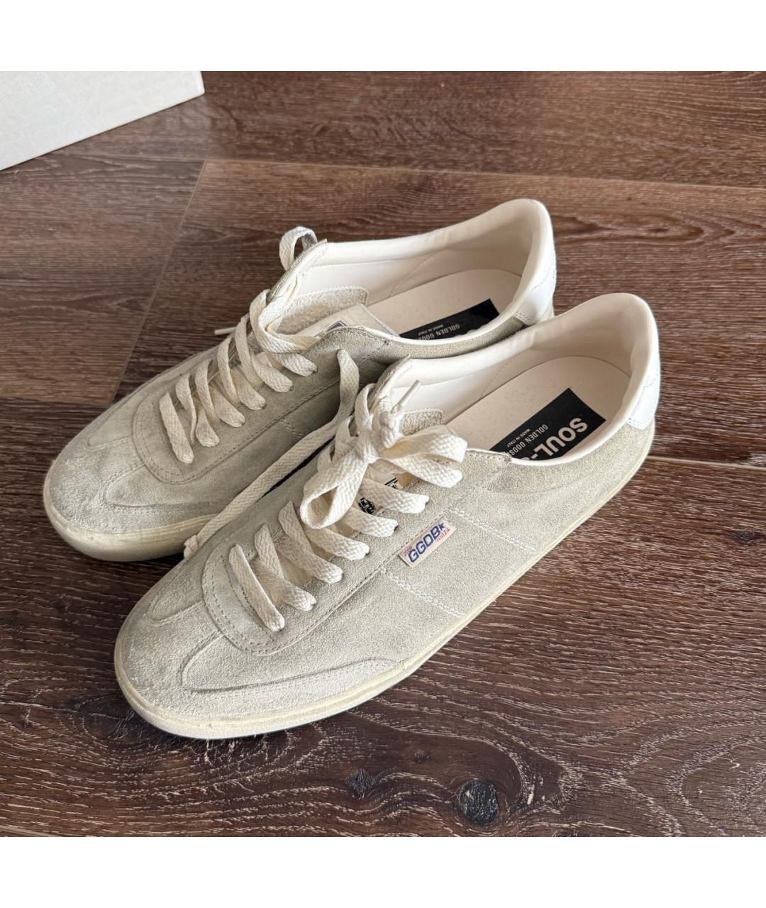 GOLDEN GOOSE DELUXE BRAND Бежевые замшевые низкие кроссовки / кеды, фото 3