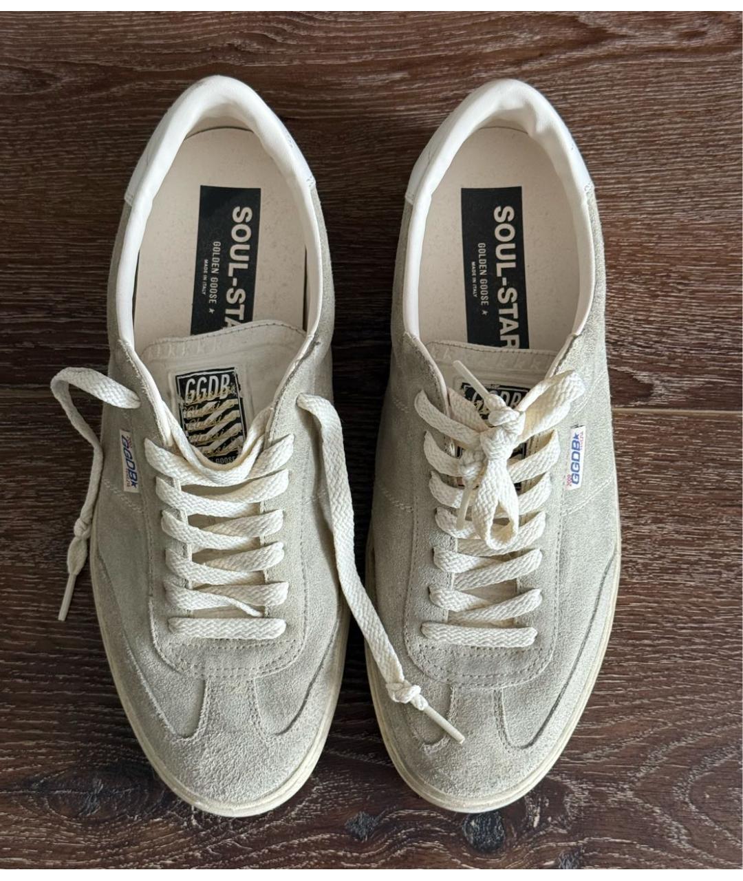 GOLDEN GOOSE DELUXE BRAND Бежевые замшевые низкие кроссовки / кеды, фото 2