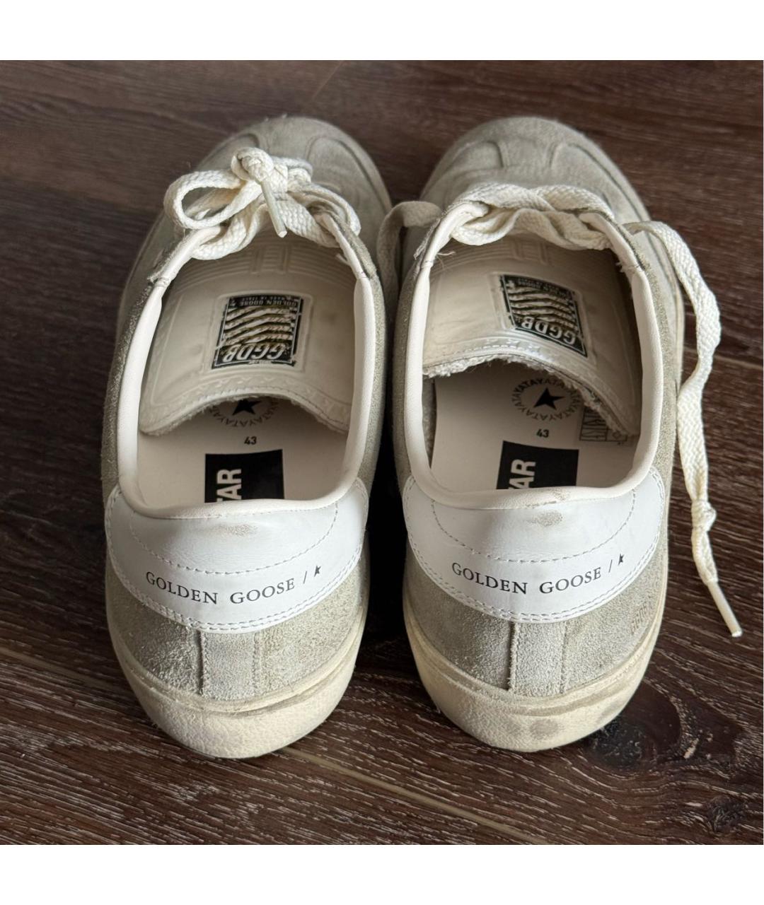 GOLDEN GOOSE DELUXE BRAND Бежевые замшевые низкие кроссовки / кеды, фото 4